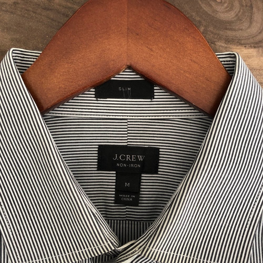 Men's J.CREW DRESS SHIRT - BLACK MICROSTRIPE